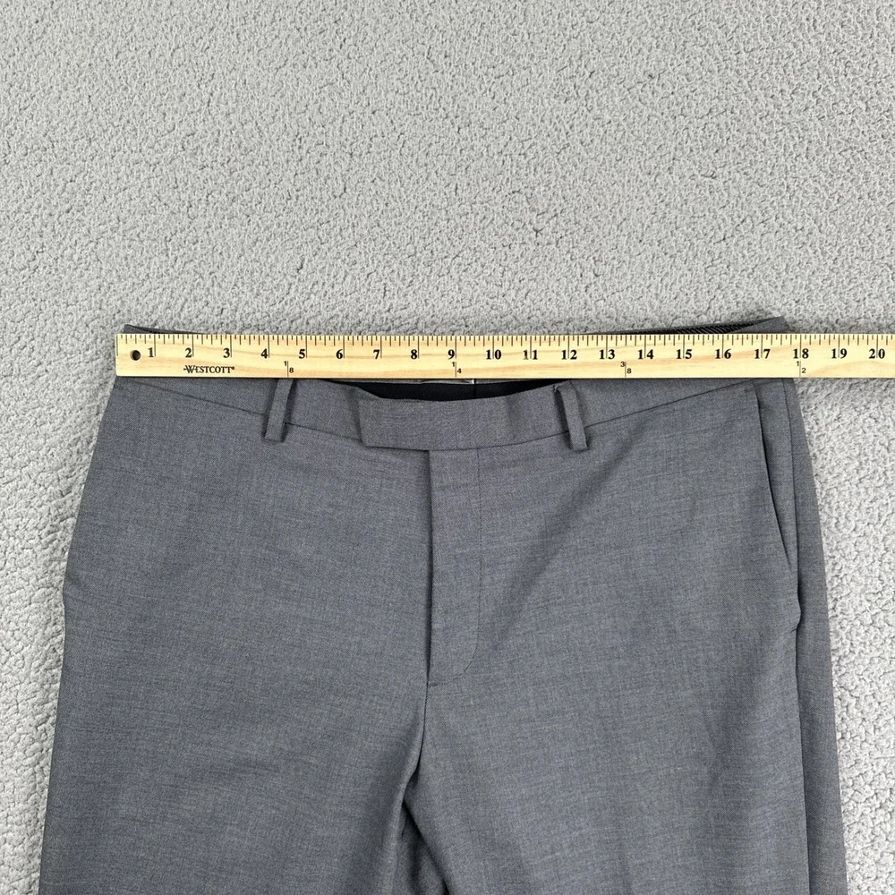 Banana Republic Slim Fit Dress Pants Men 34x34 Grey Sharkskin Stretch Preppy‎